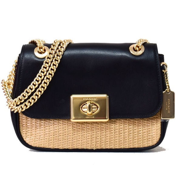 Coach Bags Coach Nwt Straw And Leather Crossbody Bag Poshmark